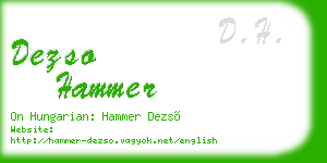 dezso hammer business card