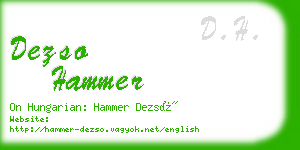dezso hammer business card